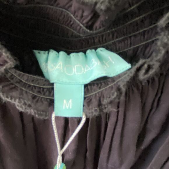 Melissa Odabash Dress Womens Size Medium Ivy Black Mini Off The Shoulder Eyelet - Picture 6 of 9